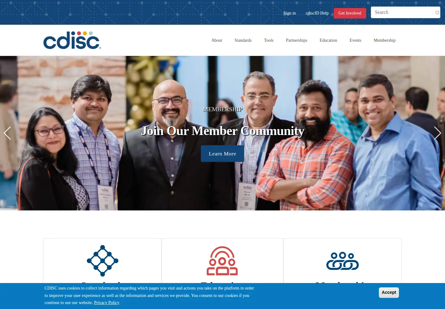 Captured homepage of cdisc.org in the current scan