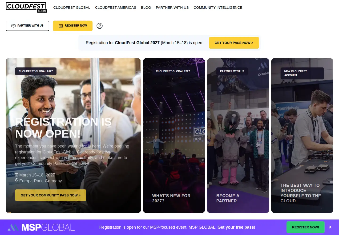 Captured homepage of cloudfest.com in the current scan