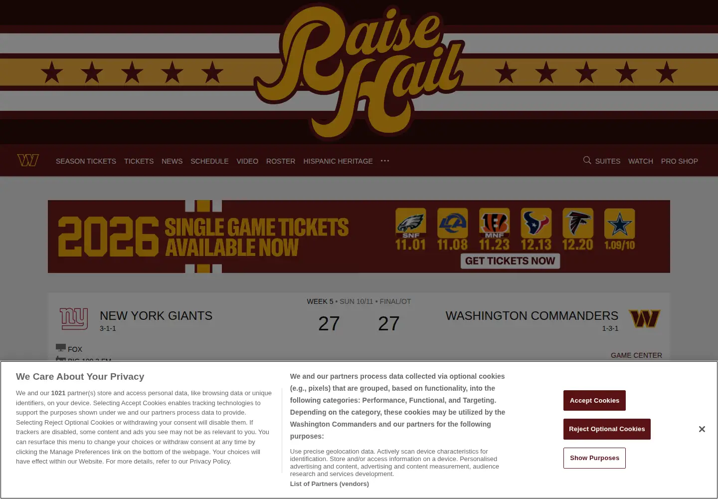 Screenshot of commanders.com