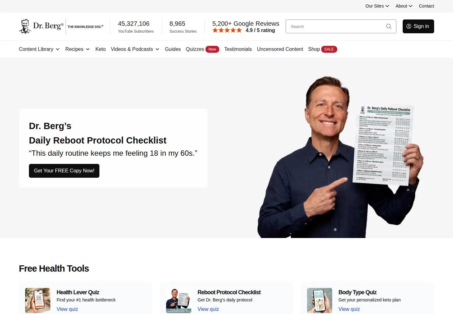 Screenshot of drberg.com