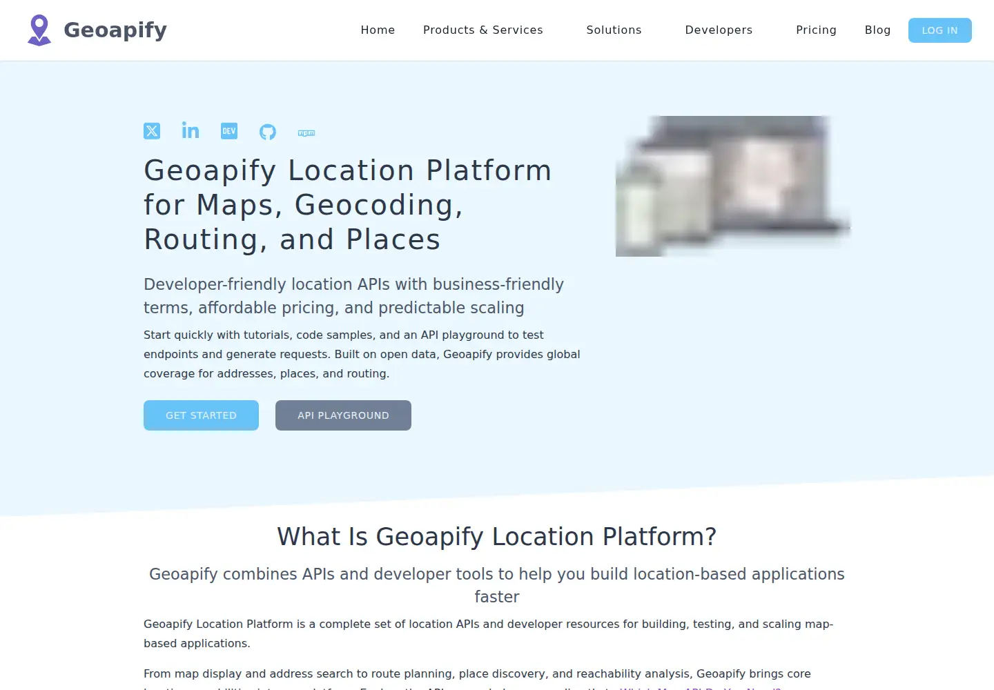 Screenshot of geoapify.com