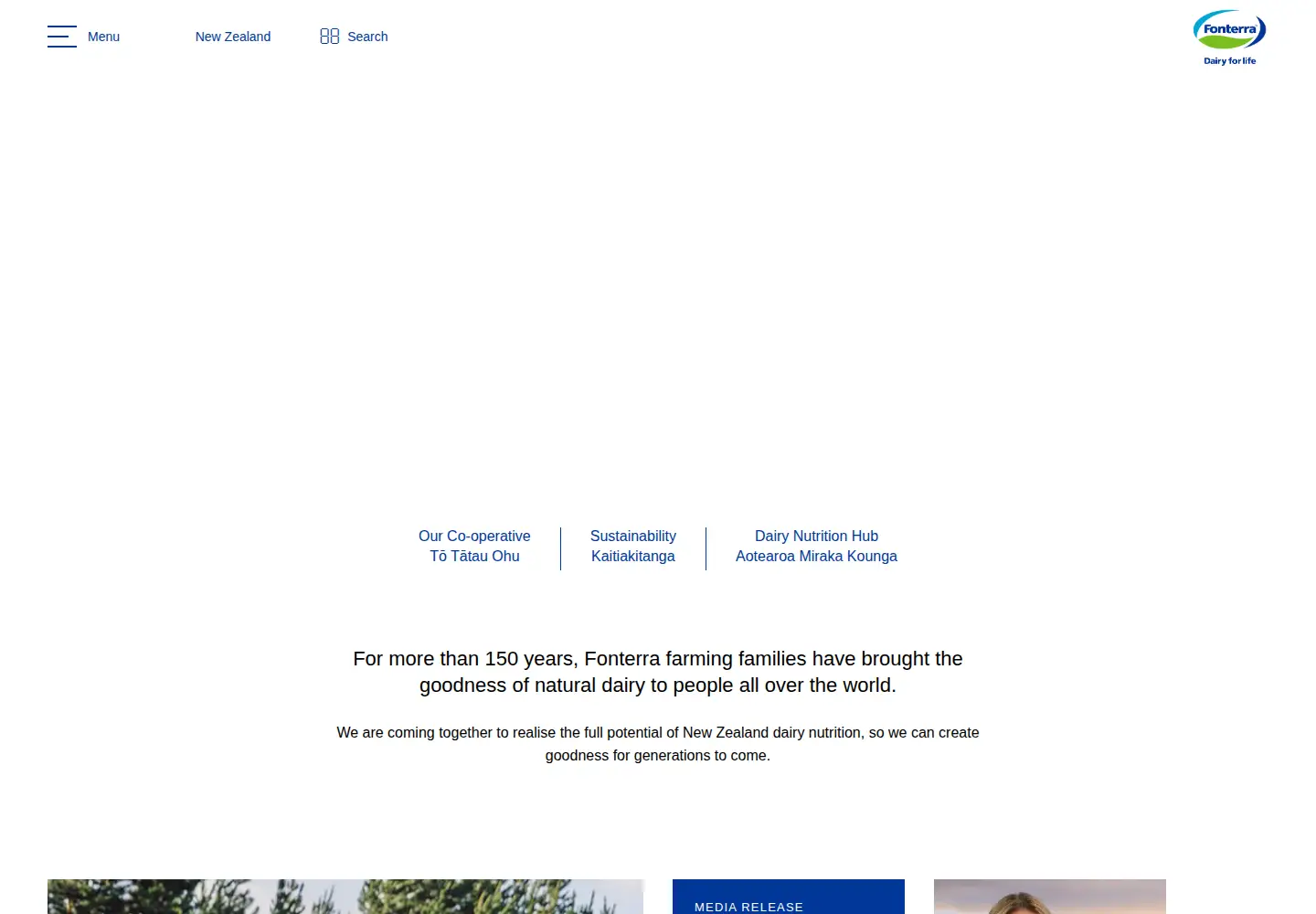 Screenshot of fonterra.com