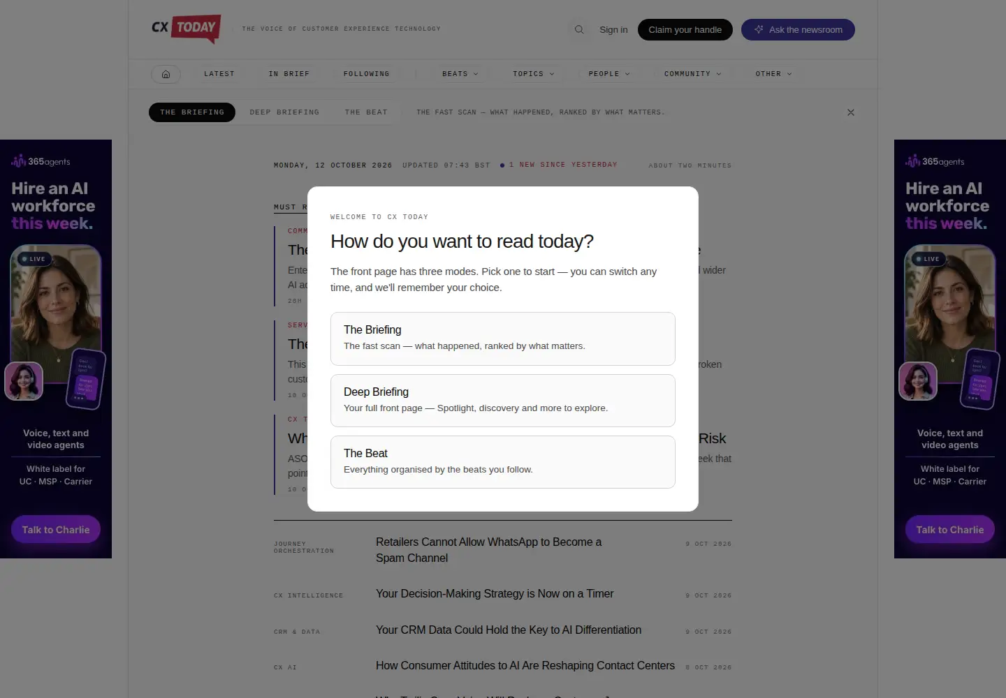 Screenshot of cxtoday.com