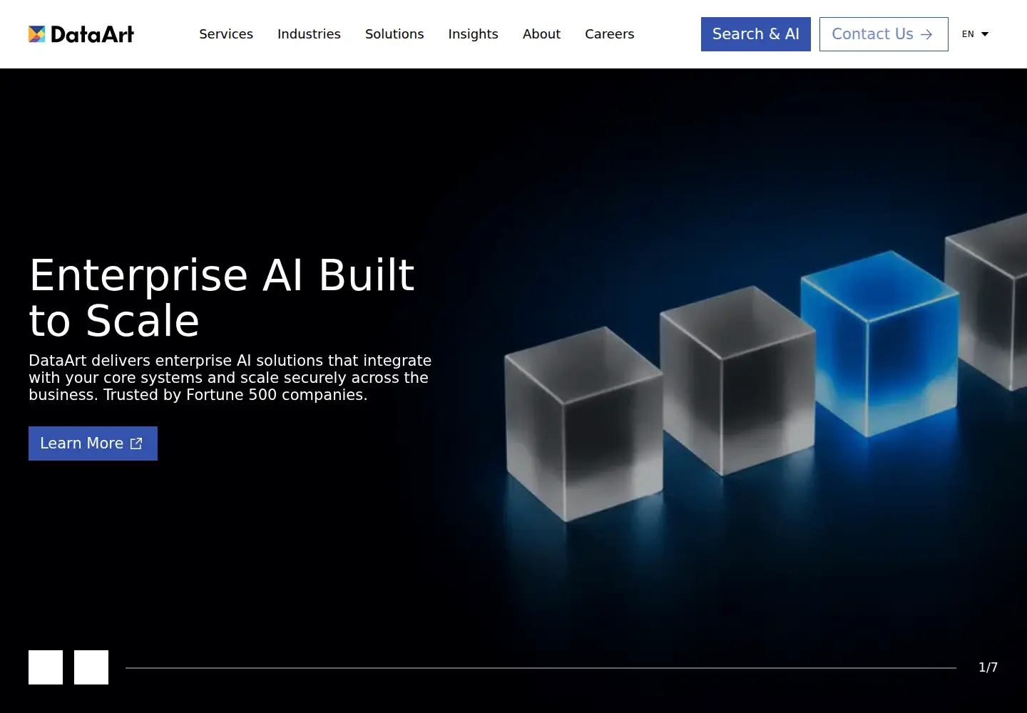 Captured homepage of dataart.com in the current scan