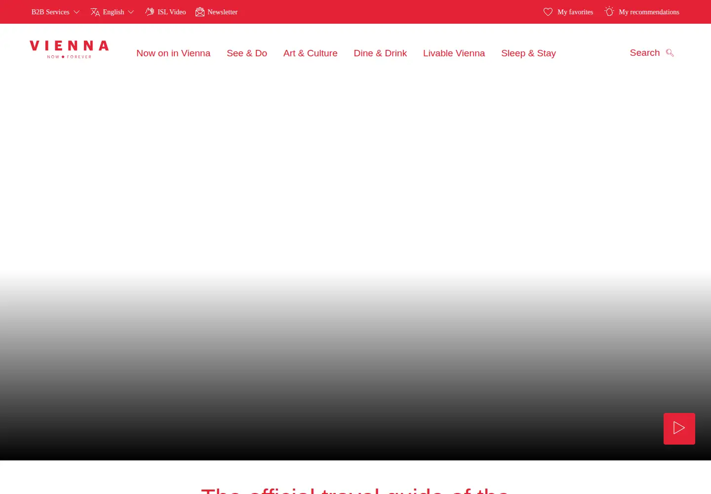 Captured homepage of wien.info in the current scan