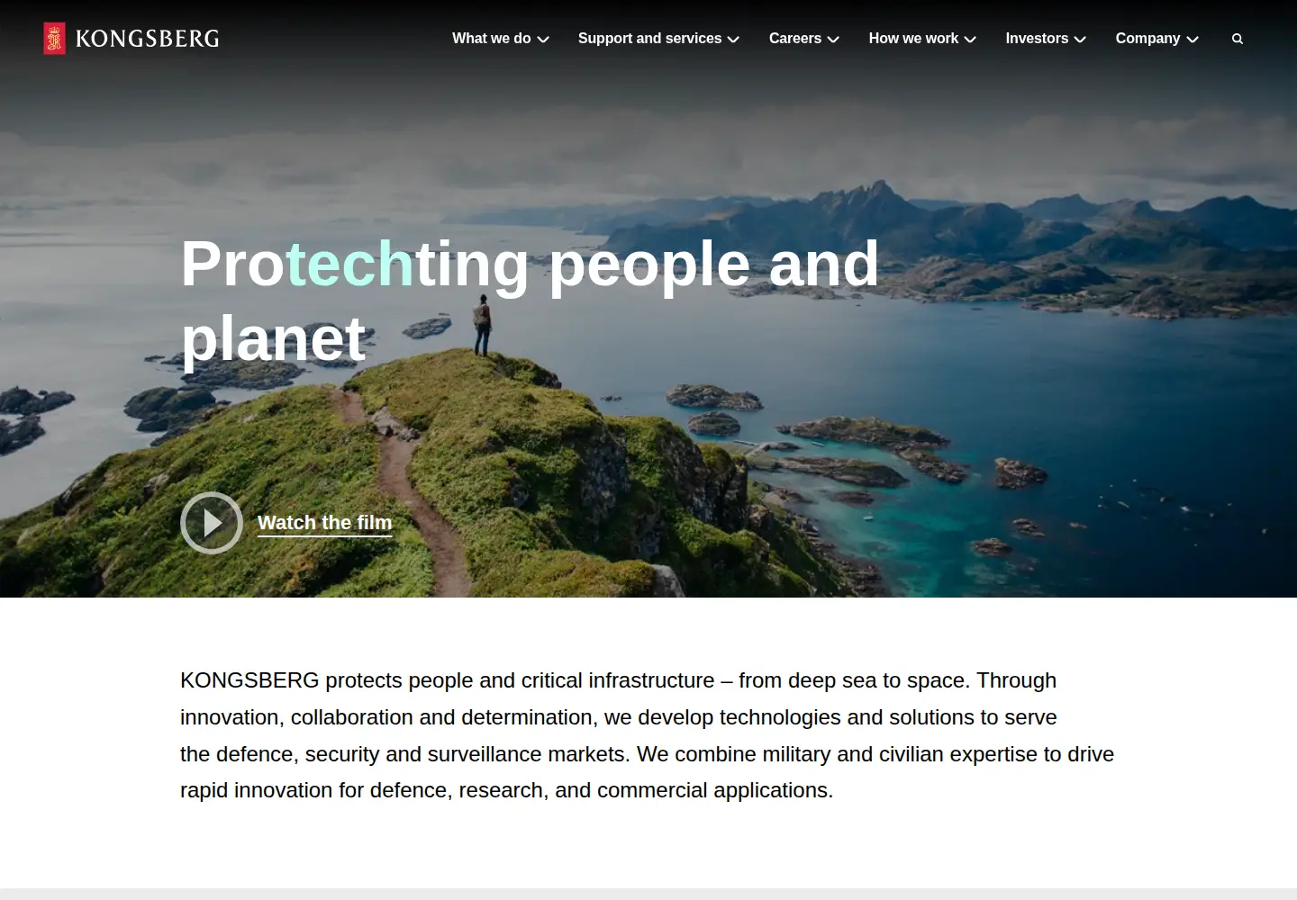 Screenshot of kongsberg.com