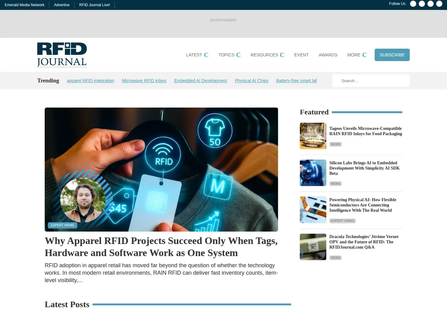 Screenshot of rfidjournal.com