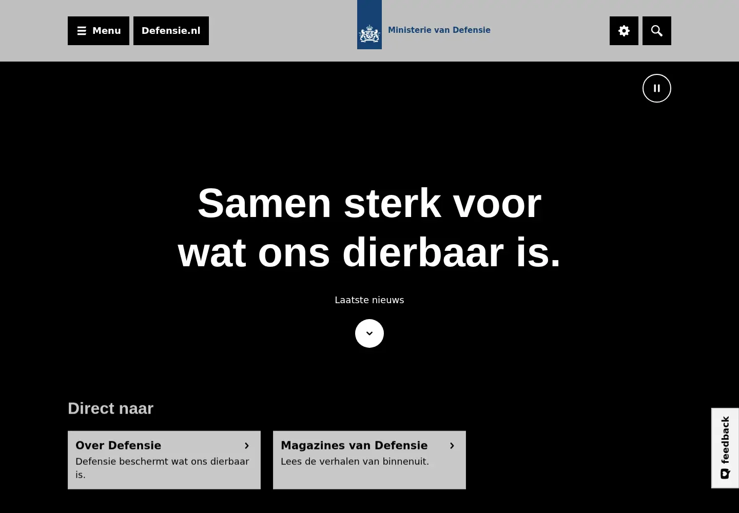Screenshot of defensie.nl