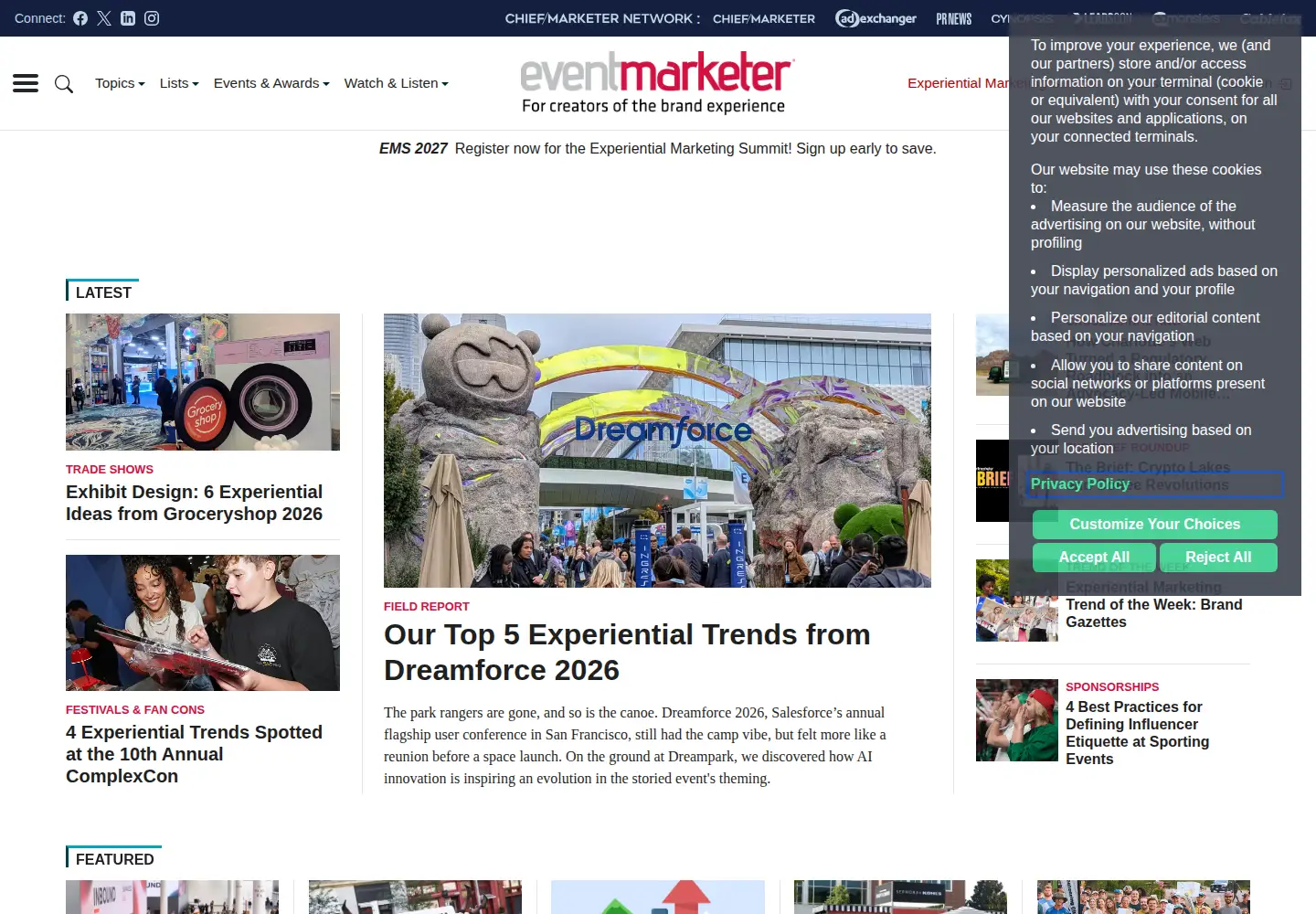 Screenshot of eventmarketer.com