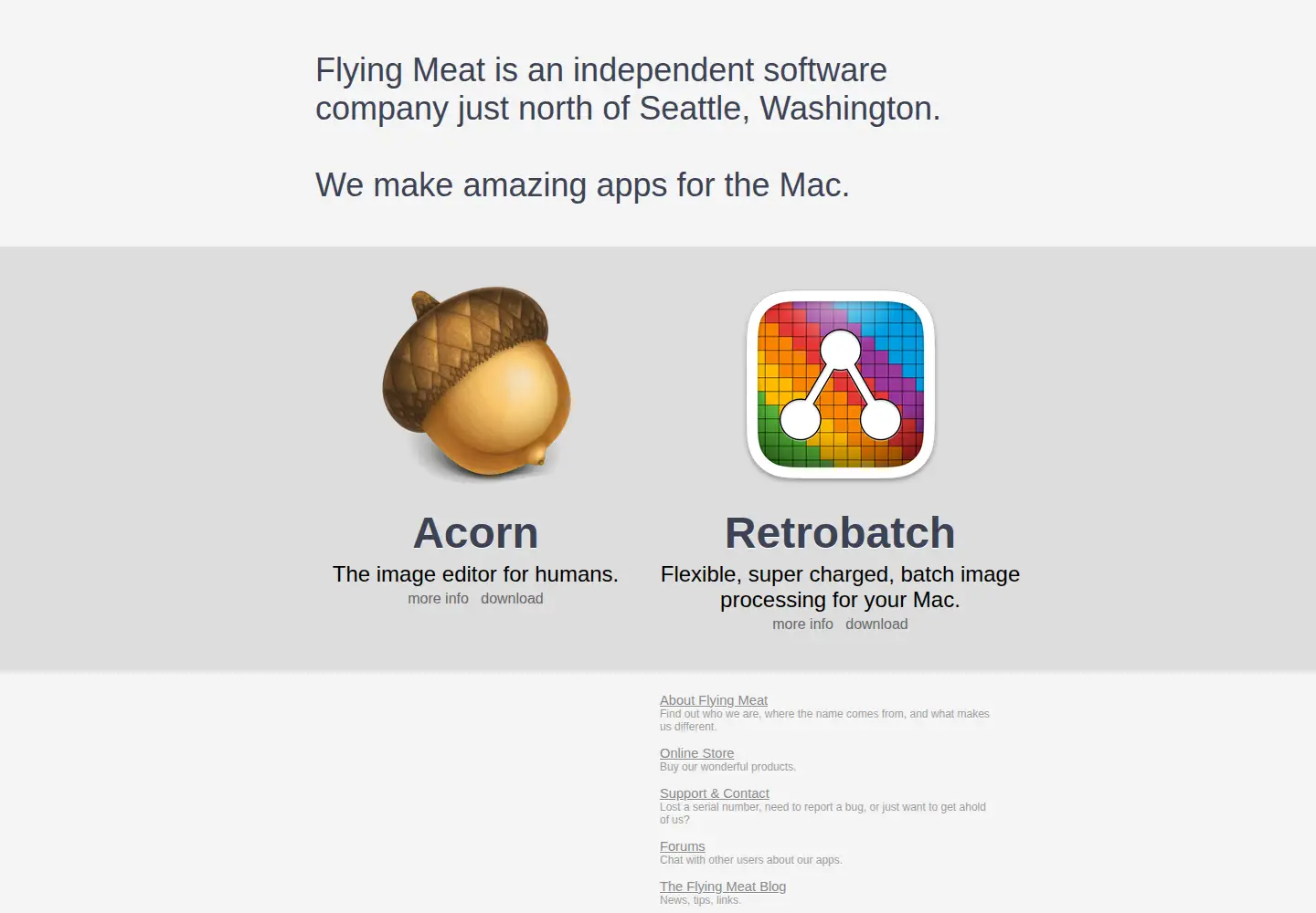 Screenshot of flyingmeat.com