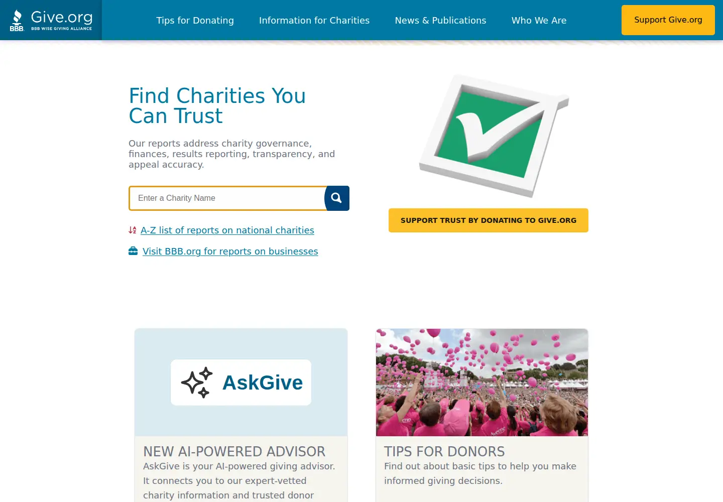 Screenshot of give.org