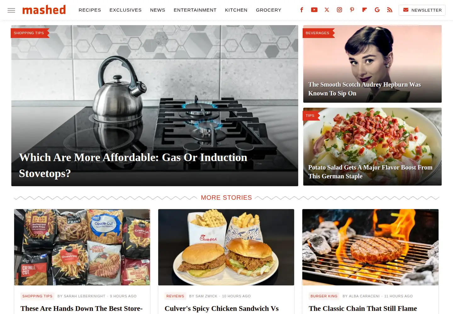 Screenshot of mashed.com