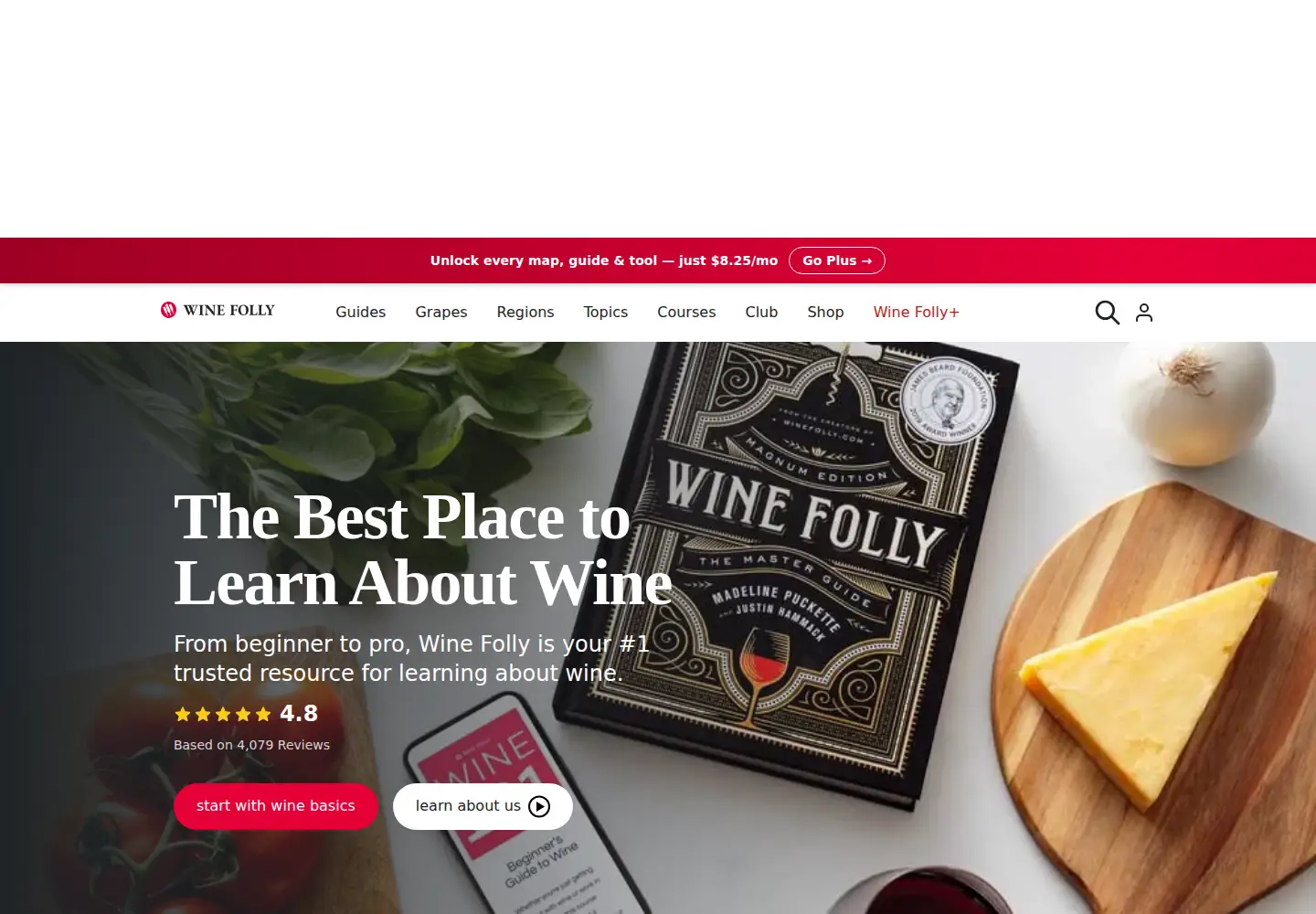 Captured homepage of winefolly.com in the current scan