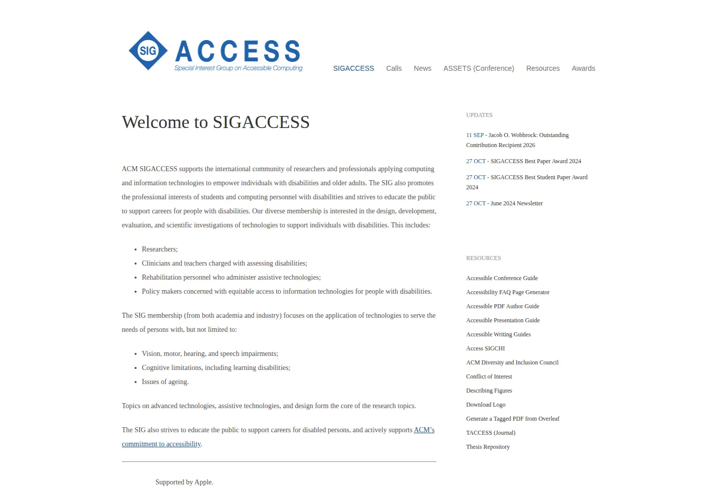 Screenshot of sigaccess.org