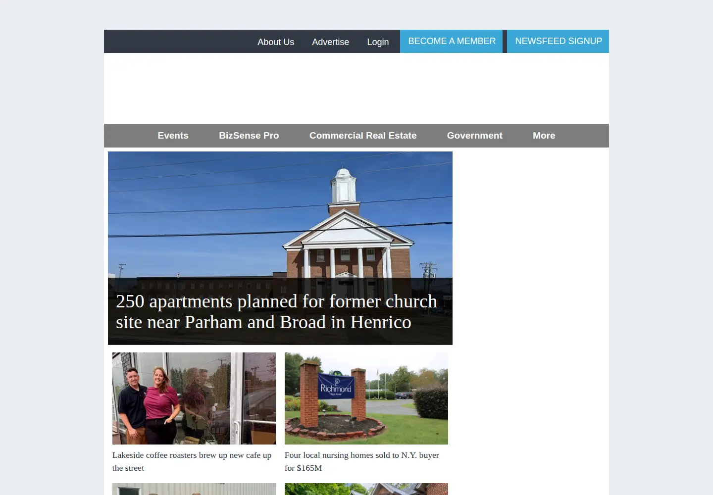 Screenshot of richmondbizsense.com