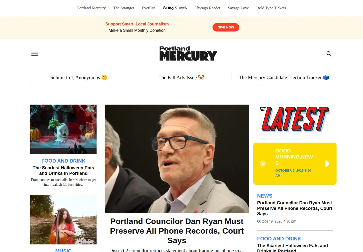 Screenshot of portlandmercury.com