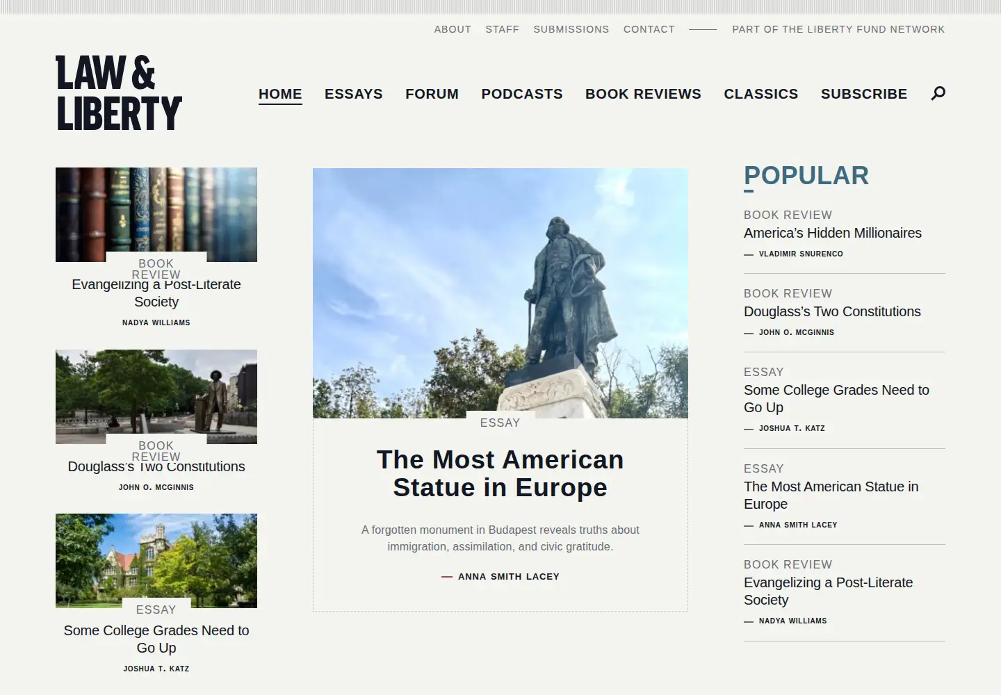 Captured homepage of lawliberty.org in the current scan