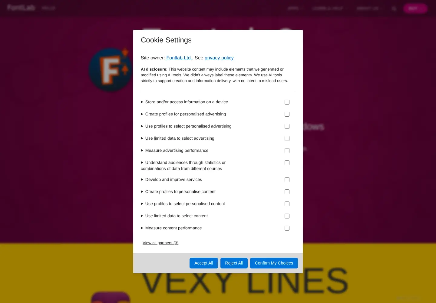 Screenshot of fontlab.com