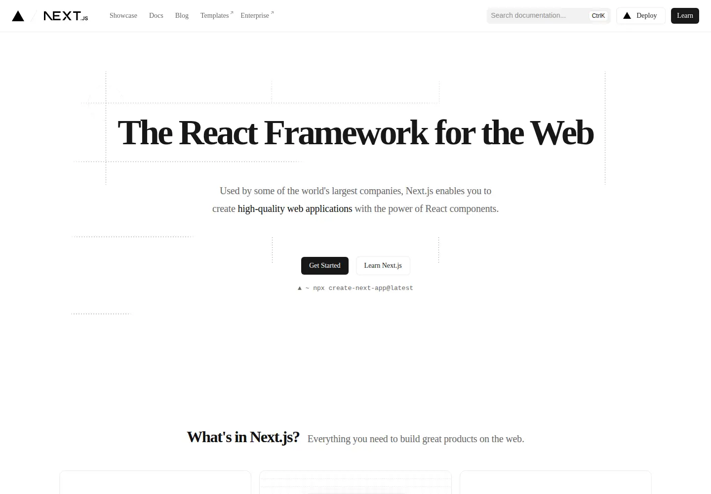 Screenshot of nextjs.org