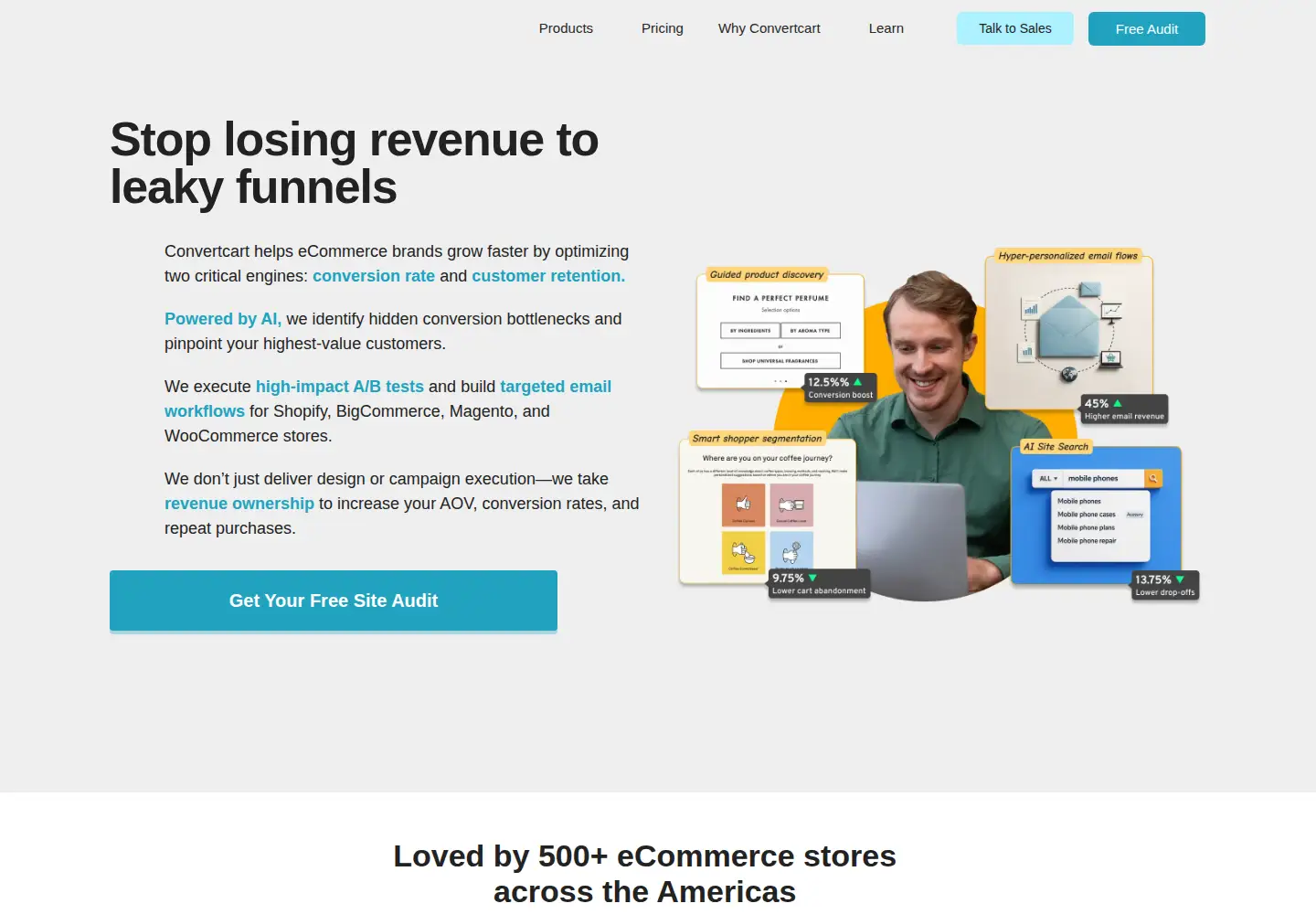 Screenshot of convertcart.com