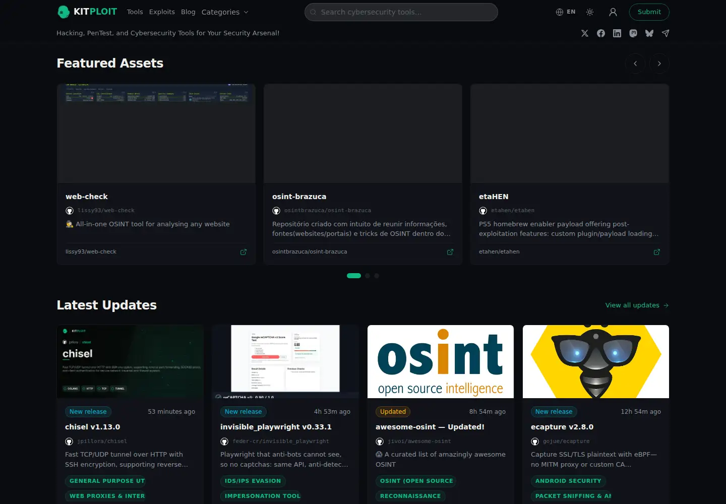 Screenshot of kitploit.com