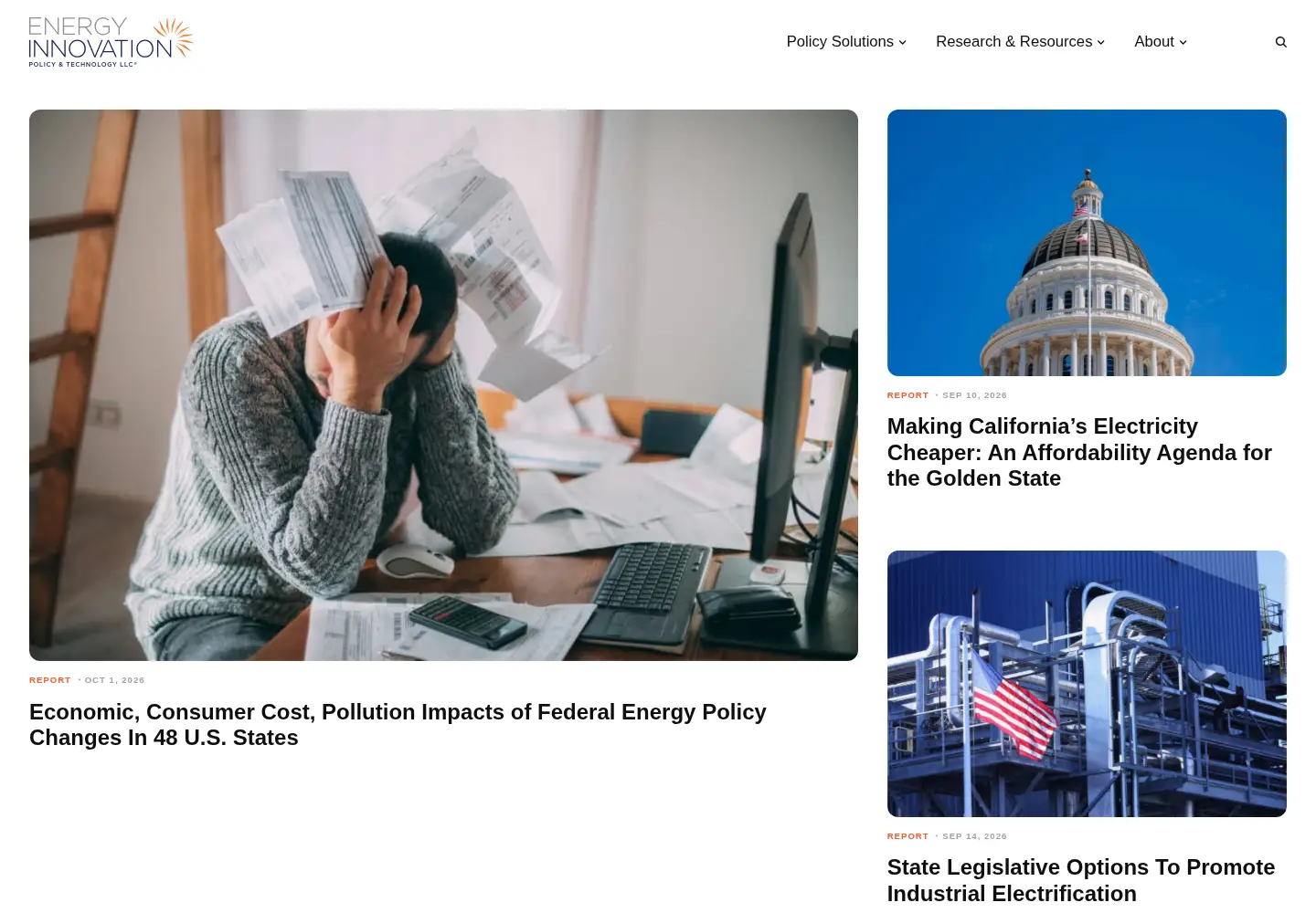 Screenshot of energyinnovation.org