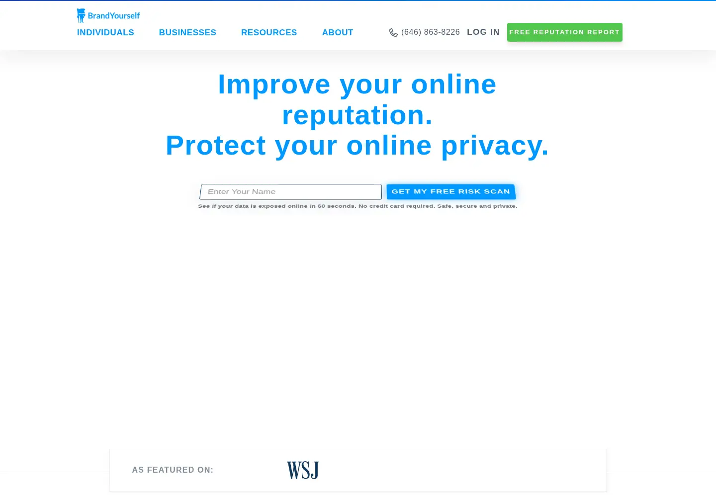Screenshot of brandyourself.com
