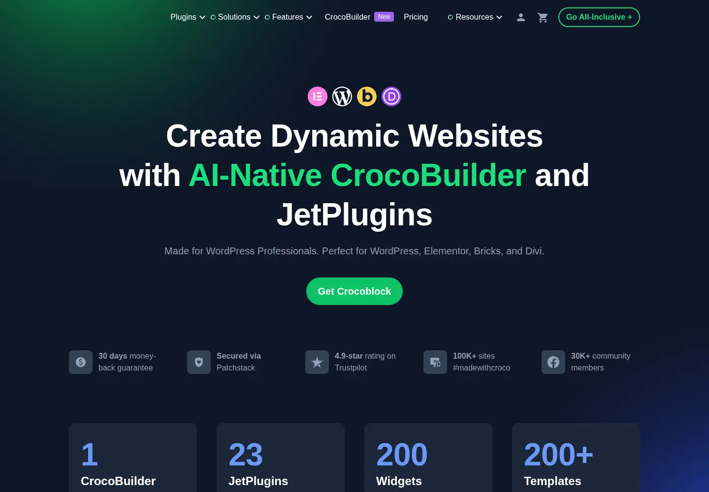 Captured homepage of crocoblock.com in the current scan
