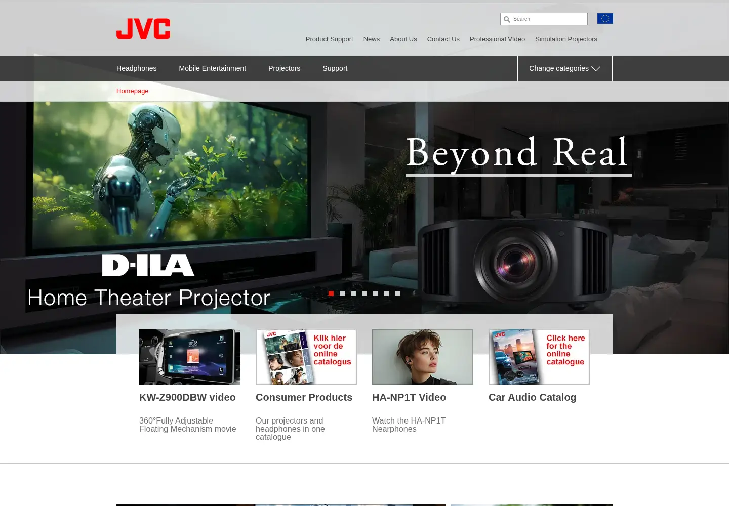 Screenshot of jvc.com