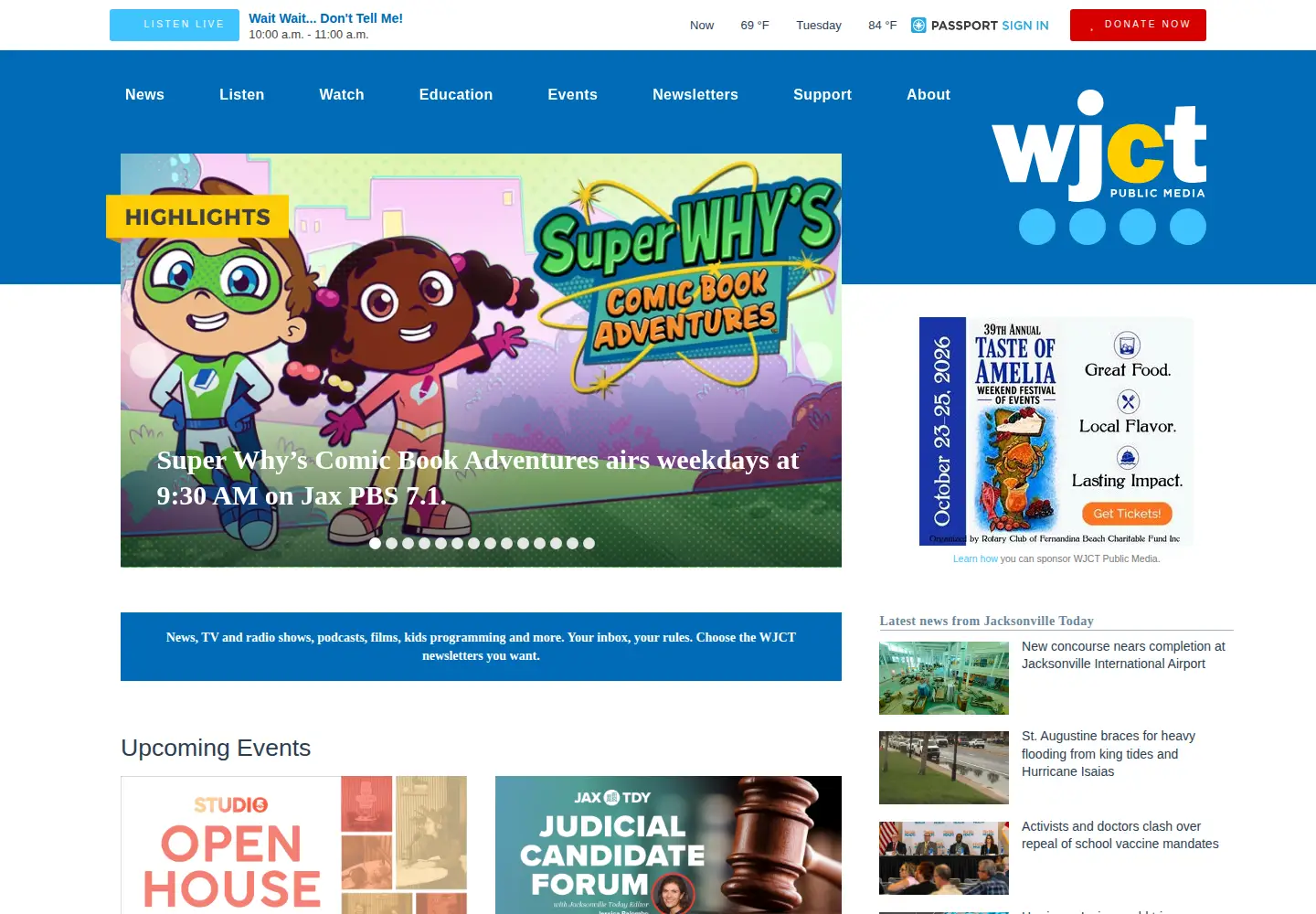 Screenshot of wjct.org