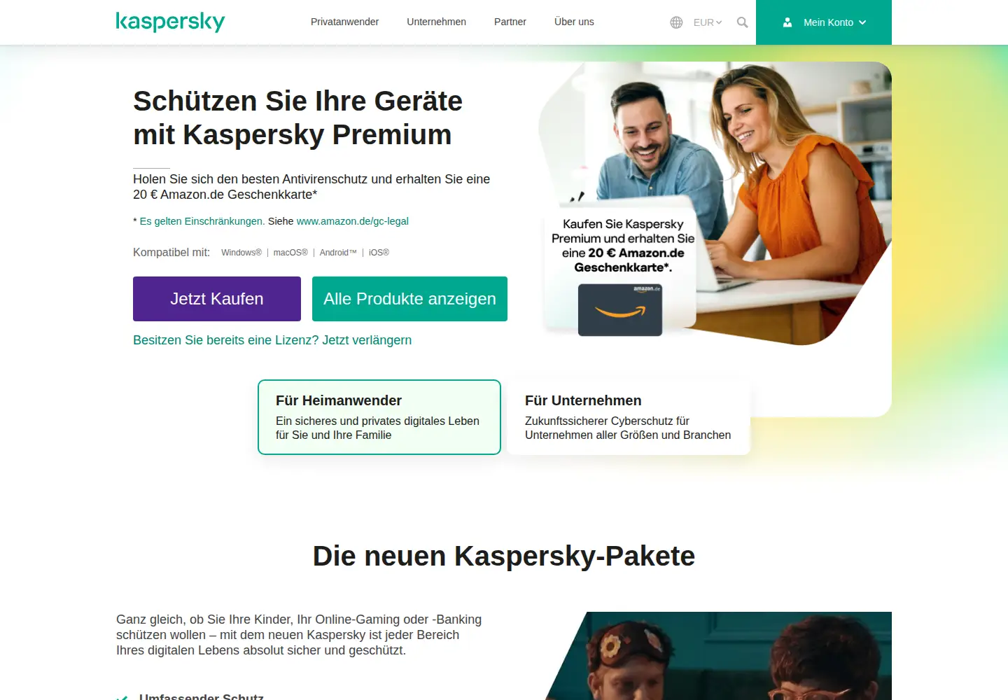 Screenshot of kaspersky.de