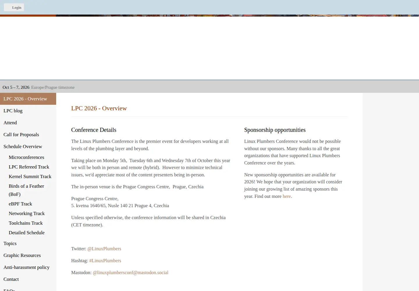Screenshot of linuxplumbersconf.org