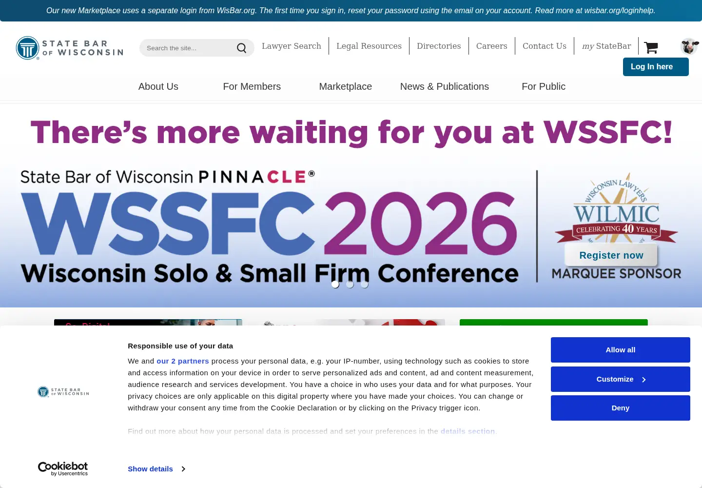 Captured homepage of wisbar.org in the current scan