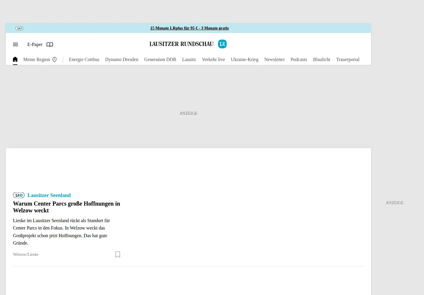 Screenshot of lr-online.de