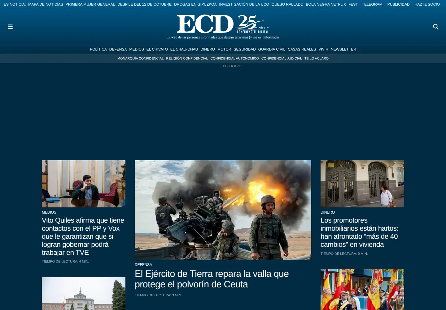 Captured homepage of elconfidencialdigital.com in the current scan