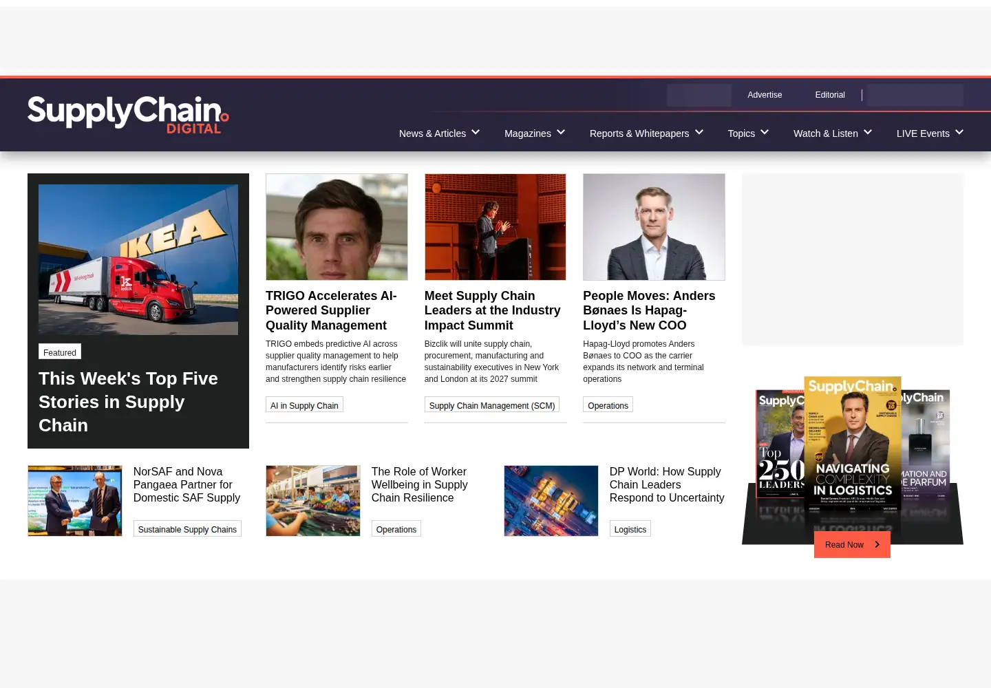 Screenshot of supplychaindigital.com