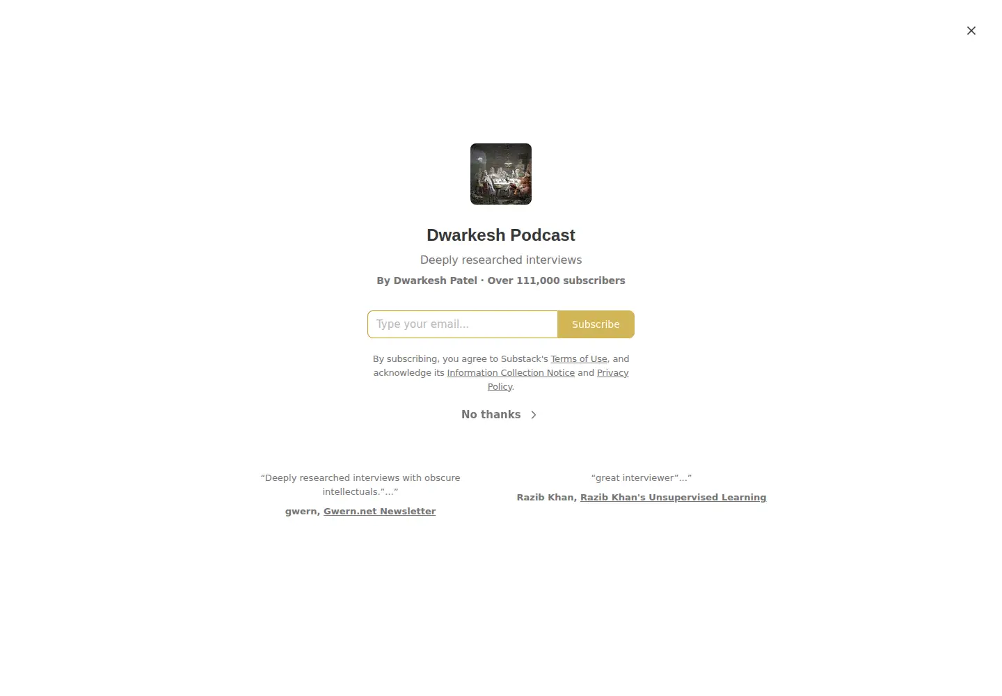 Screenshot of dwarkesh.com