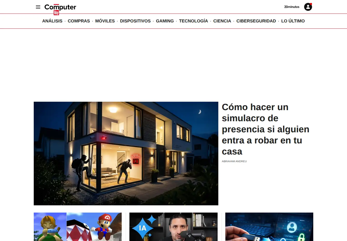 Captured homepage of computerhoy.com in the current scan