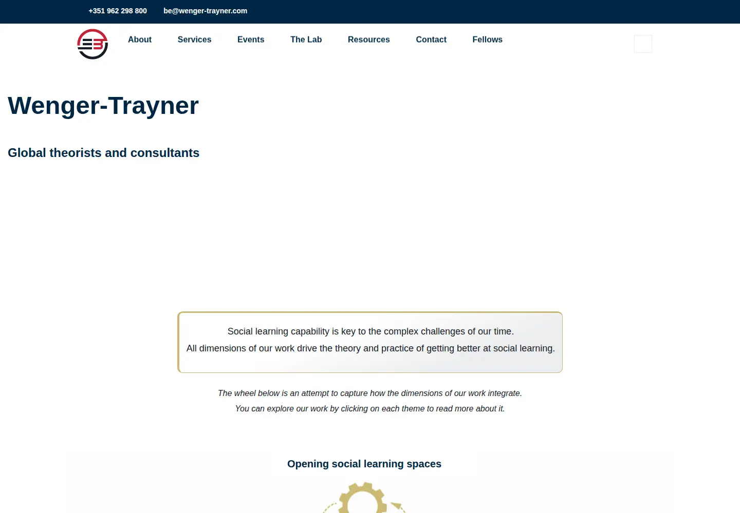 Captured homepage of wenger-trayner.com in the current scan