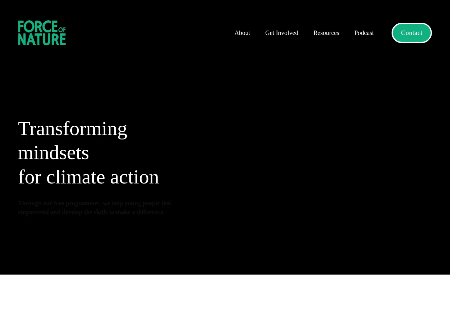 Captured homepage of forceofnature.xyz in the current scan