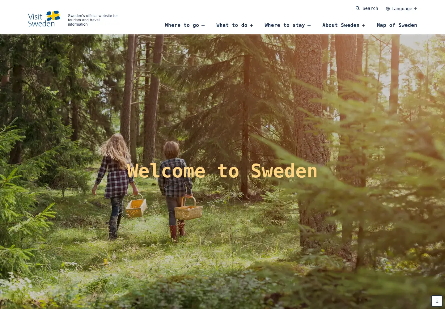Captured homepage of visitsweden.com in the current scan
