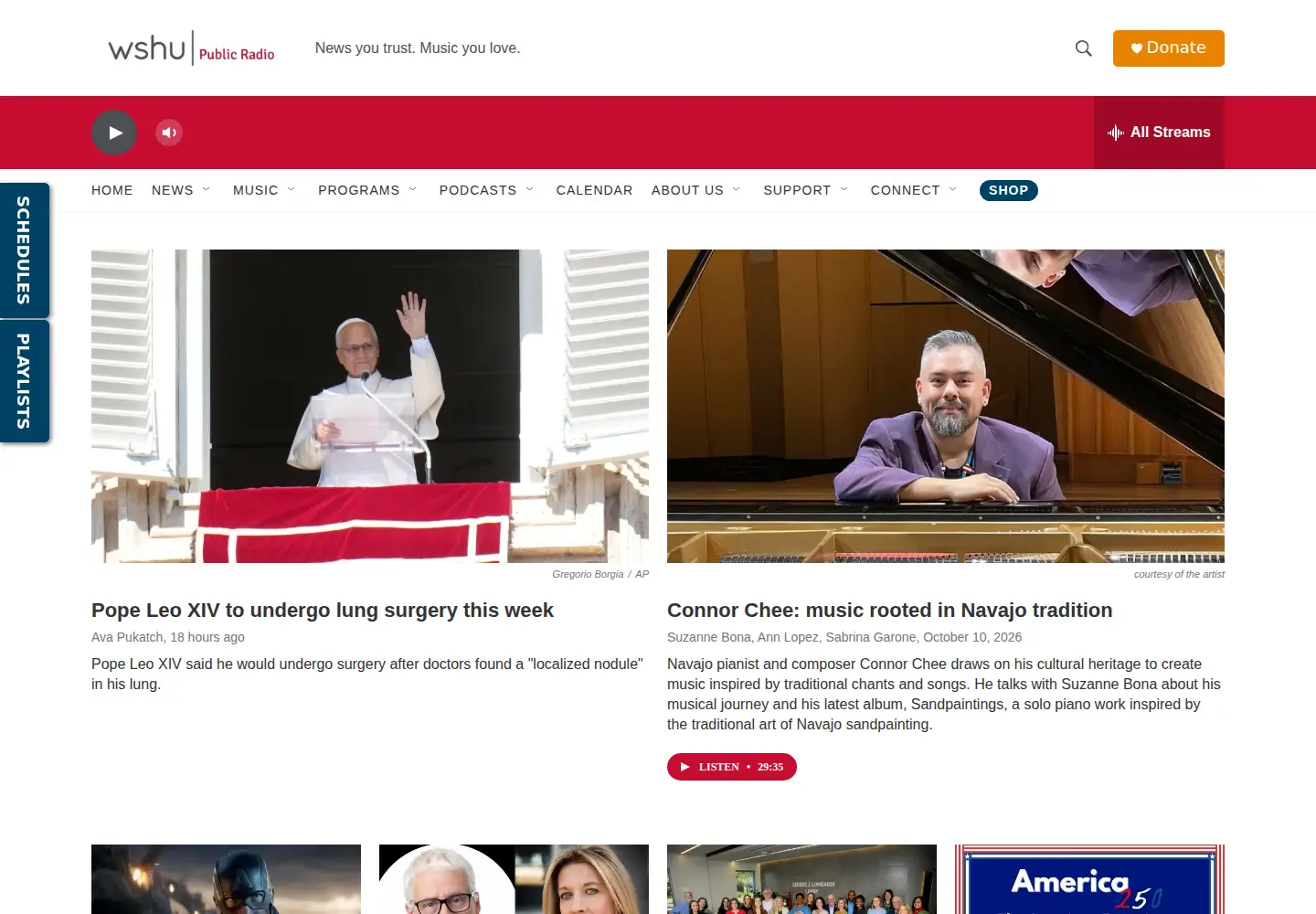 Screenshot of wshu.org