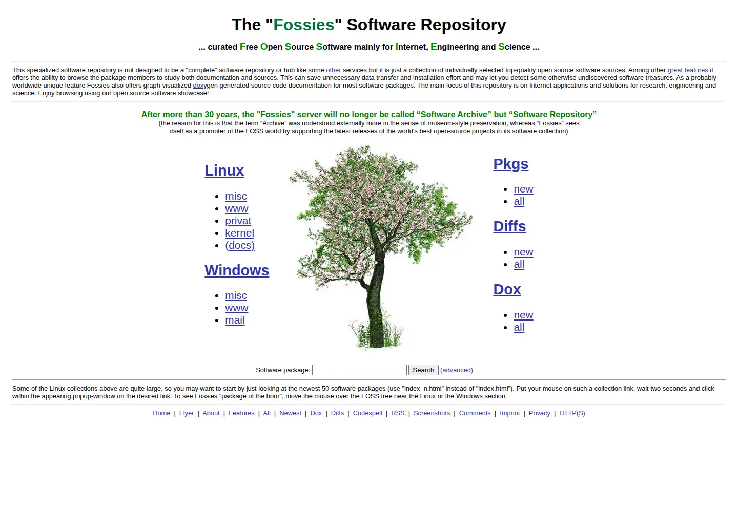 Screenshot of fossies.org