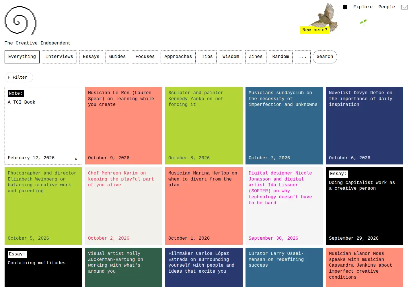 Screenshot of thecreativeindependent.com