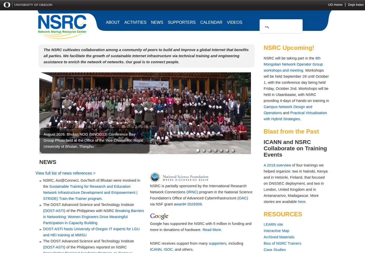 Screenshot of nsrc.org