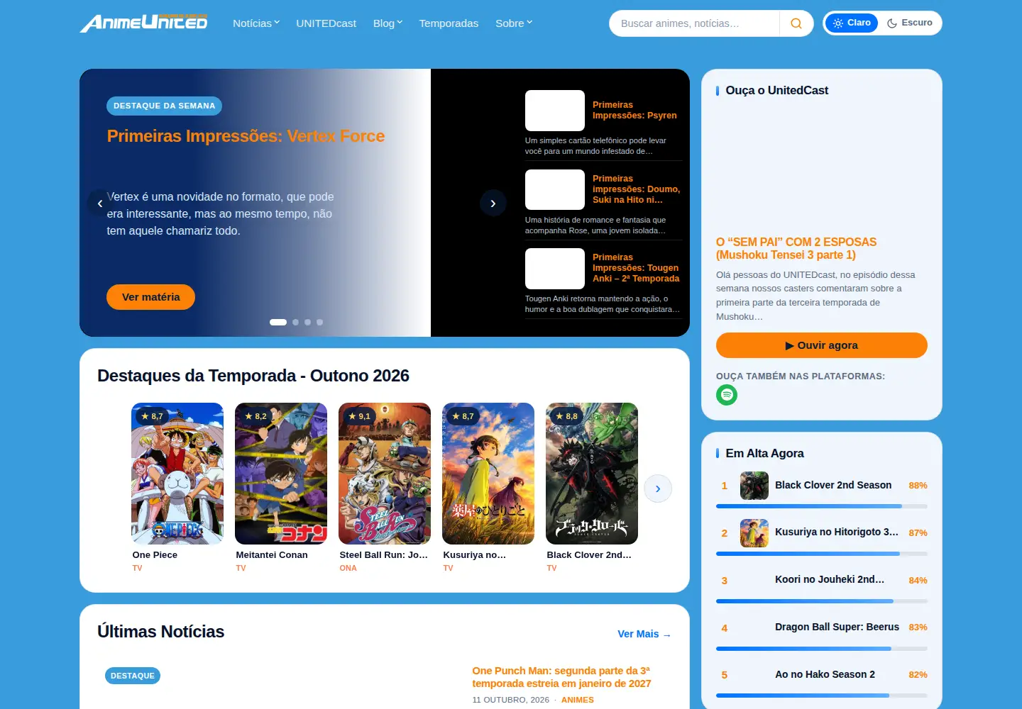 Screenshot of animeunited.com.br