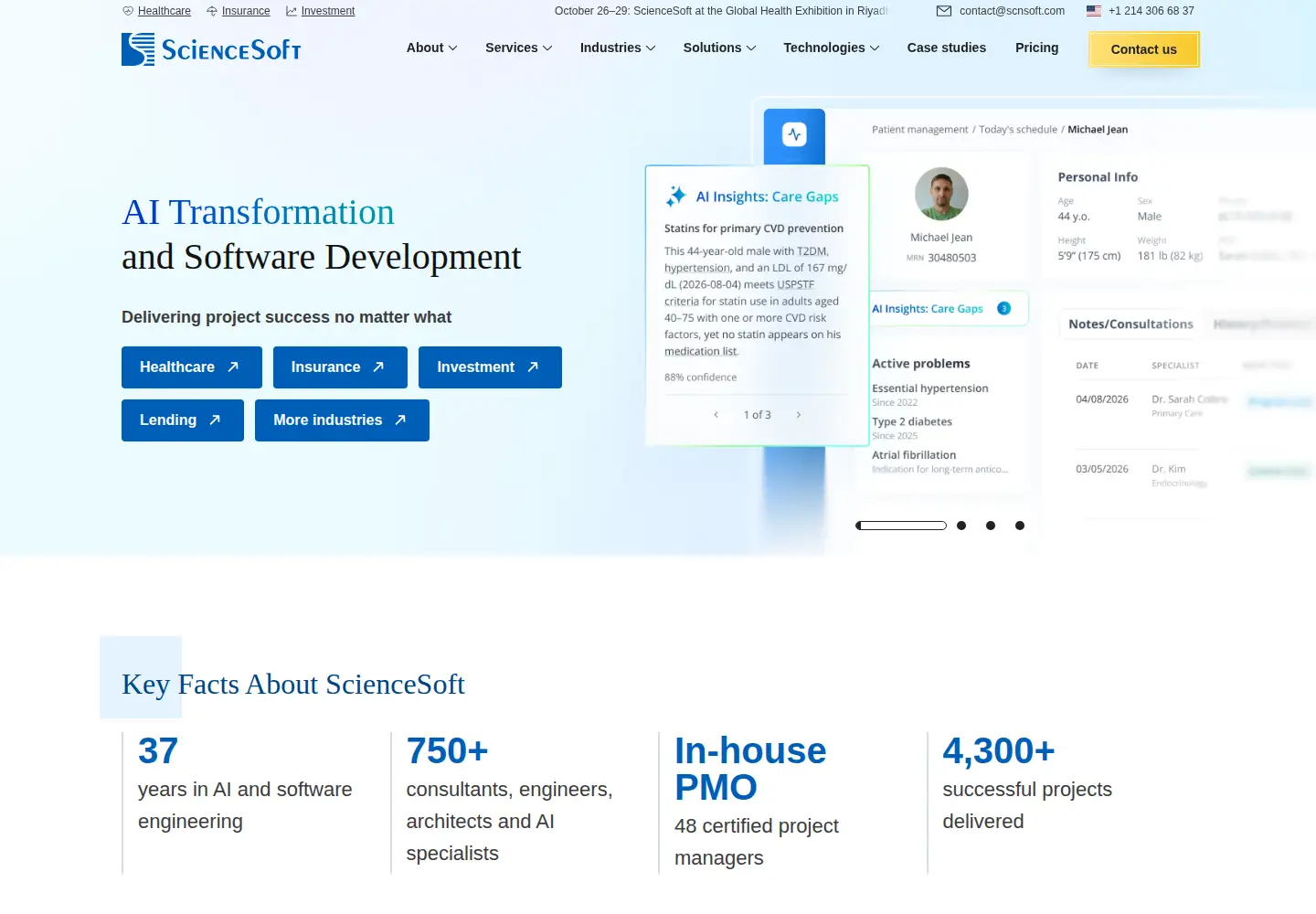 Captured homepage of scnsoft.com in the current scan