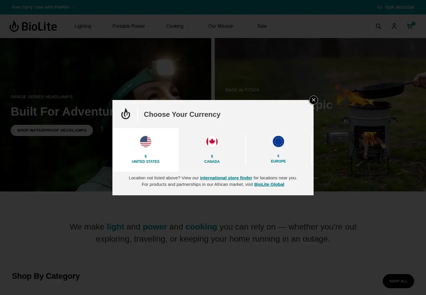 Captured homepage of bioliteenergy.com in the current scan