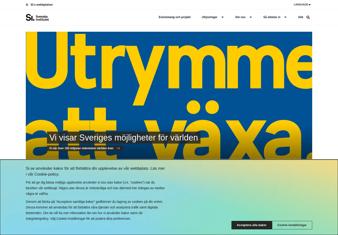 Captured homepage of si.se in the current scan
