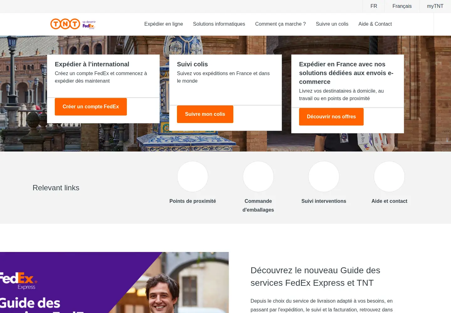 Captured homepage of tnt.com in the current scan